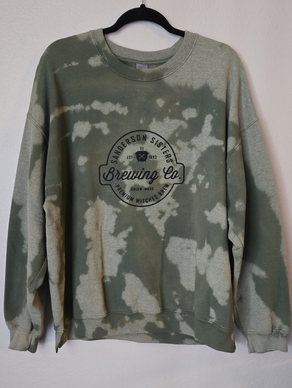 Hocus Pocus Sanderson Sisters XL Bleach Dyed Halloween Sweatshirt
